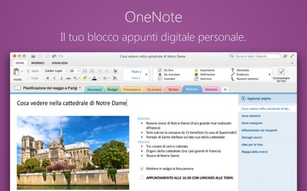Microsoft OneNote approda su Mac App Store, gratis!