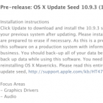 Apple rilascia OS X 10.9.3 build 13D17 agli sviluppatori
