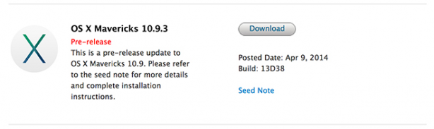 Apple rilascia la sesta beta di OS X 10.9.3 agli sviluppatori