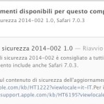 Nuovo aggiornamento di sicurezza per OS X Mavericks
