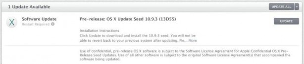 Nuova build della beta di OS X Mavericks 10.9.3 (13D55)