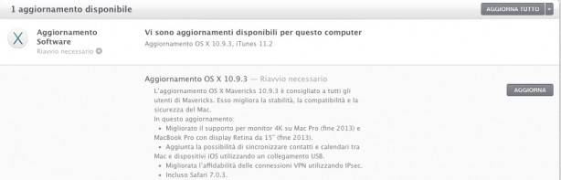Apple rilascia OS X 10.9.3, Safari 7.0.3 e iTunes 11.2 al pubblico