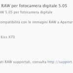 Disponibile l’aggiornamento di compatibilità RAW 5.05