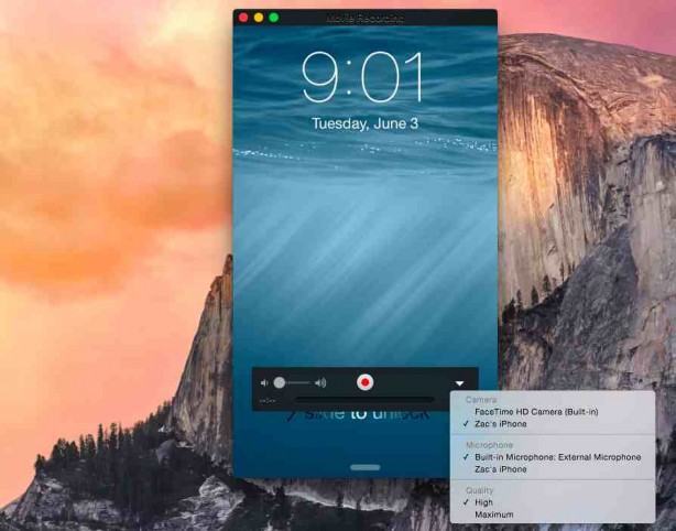 OS X 10.10 Yosemite permetterà di registrare gli schermi dei dispositivi iOS