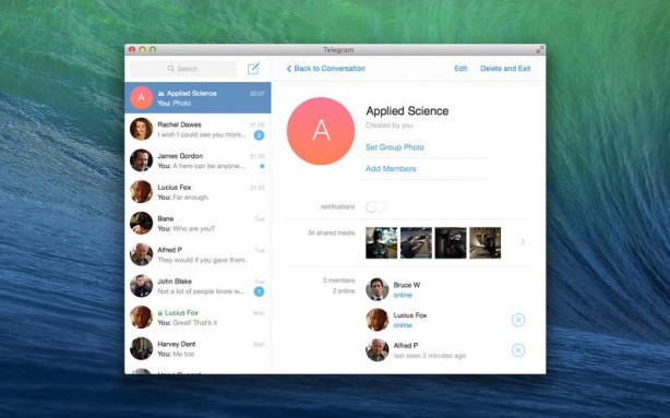 Messenger for Telegram Mac pic1