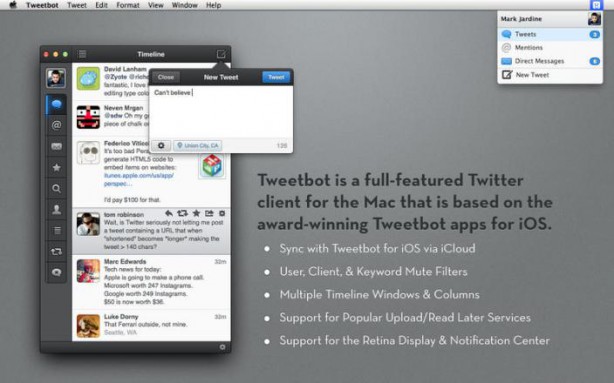 Tweetbot for Mac si aggiorna con diverse novità