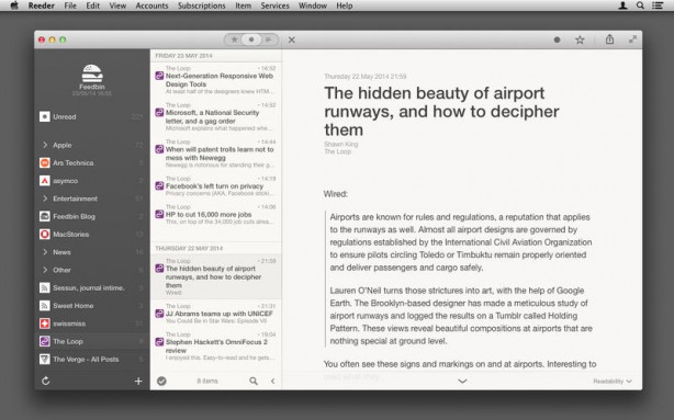 Reeder 2 si aggiorna: arriva il supporto a nuovi servizi