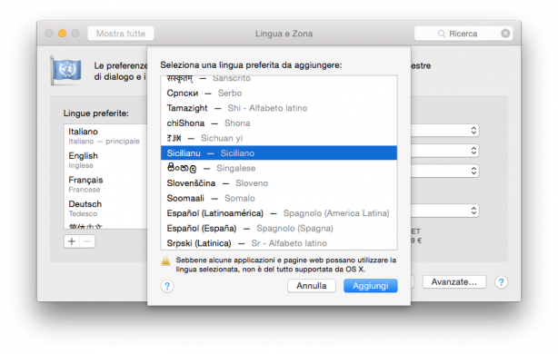 OS X Yosemite parlerà in napoletano e in siciliano