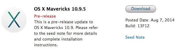 Arriva la seconda beta di OS X Mavericks 10.9.5