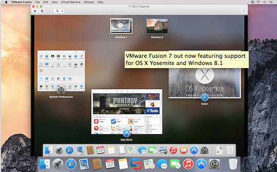 Disponibile VMware Fusion 7, per virtualizzare Yosemite e Windows 8.1