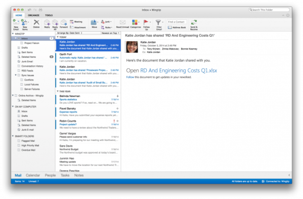 Microsoft annuncia il nuovo Outlook per Mac: rilascio previsto nel 2015