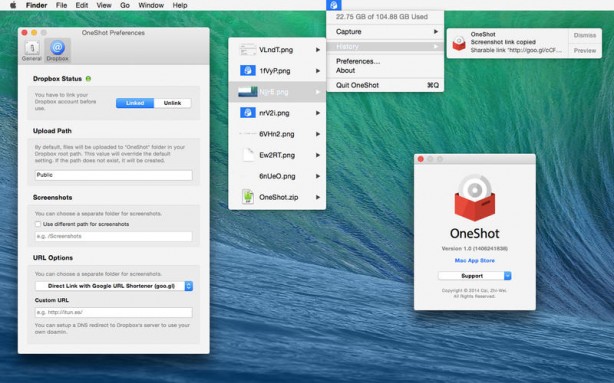 OneShot, l’utility che promette di ampliare le funzioni di Dropbox su Mac OS