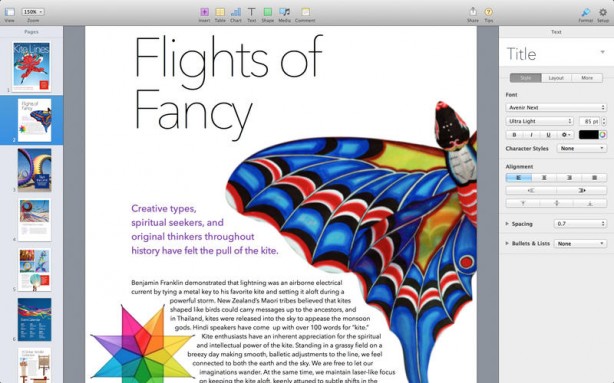 Pages 5.5 disponibile su Mac App Store