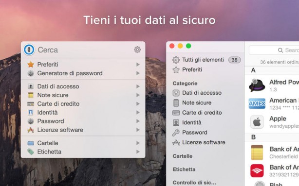 1Password pronta per Yosemite