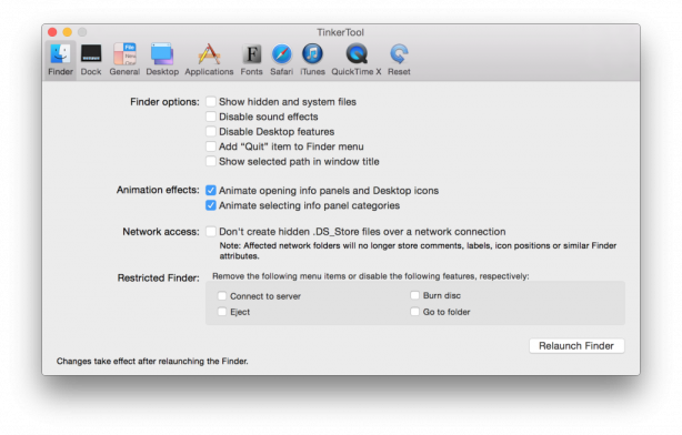 Come utilizzare le impostazioni nascoste in OS X Yosemite con TinkerTool