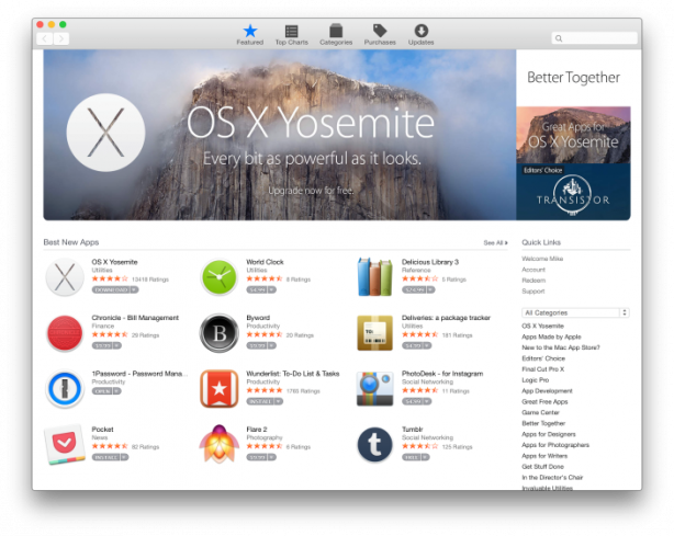 Nuova grafica per il Mac App Store