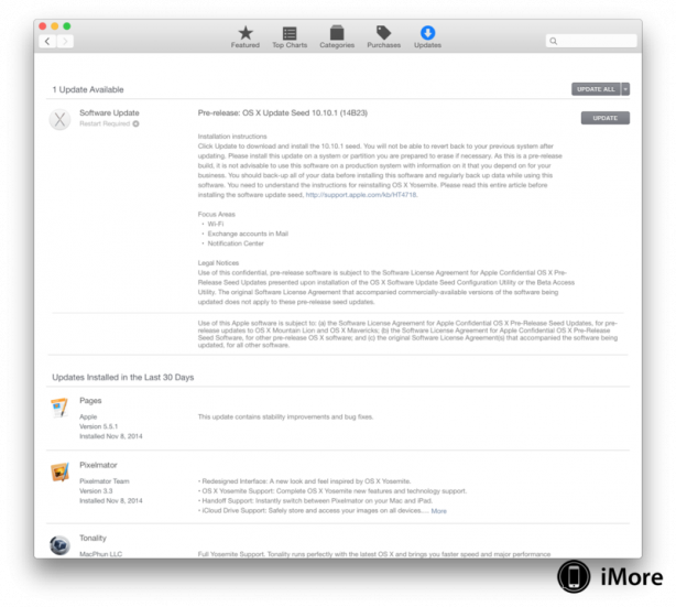 Apple rilascia una nuova beta di OS X 10.10.1