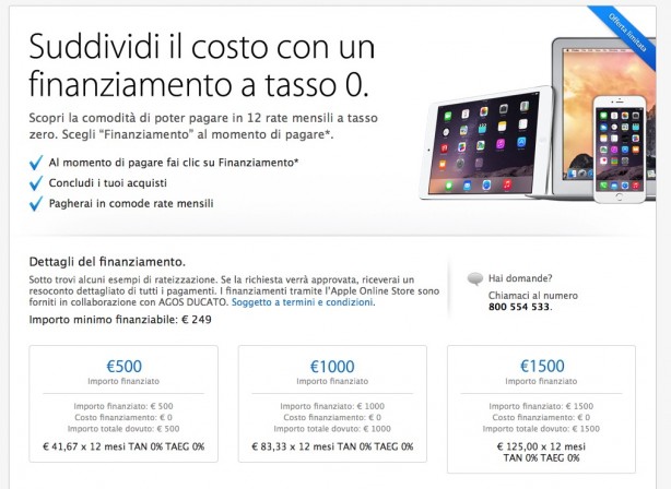 Su Apple Store puoi acquistare un Mac in 12 rate e a tasso 0