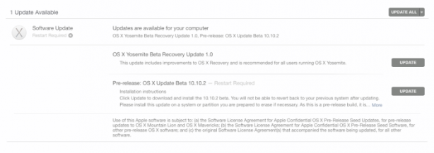 Apple rilascia una nuova beta pubblica per OS X Yosemite 10.10.2