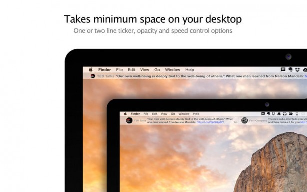 SoTicker: visualizza gli aggiornamenti di stato Twitter sotto la barra dei menu del Mac