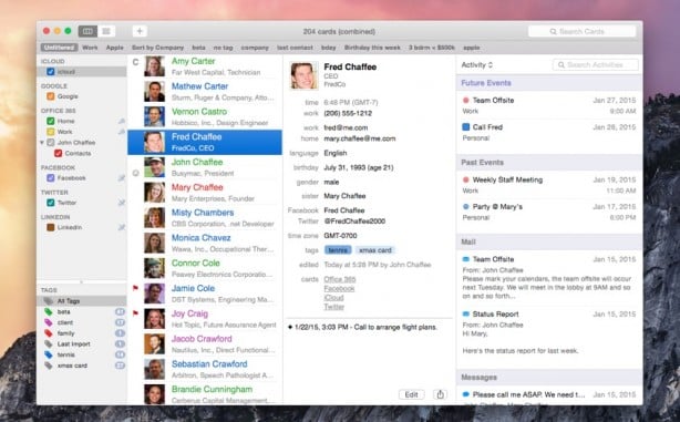 BusyContacts: il contact manager con tate funzionalità in più