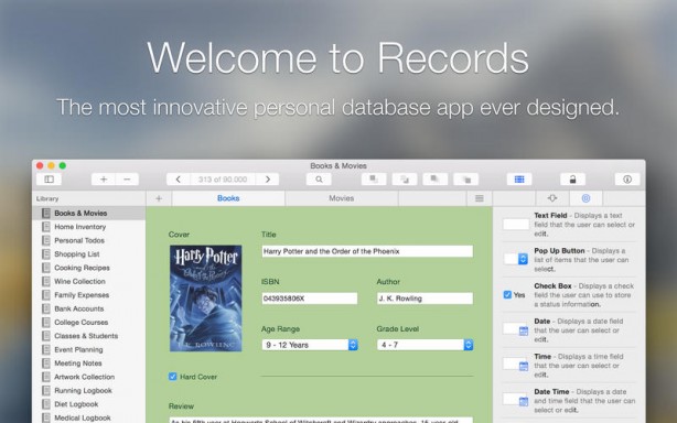 Records, una potente app per creare database