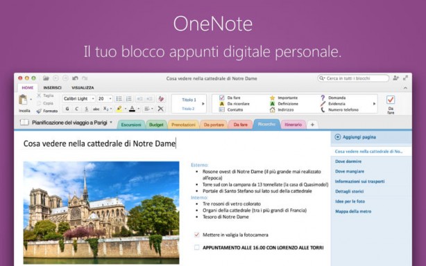 Microsoft aggiorna One Note per OS X