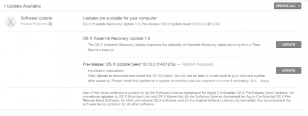 Apple rilascia una nuova beta di OS X 10.10.3