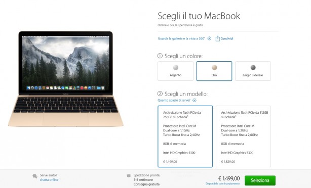 Nuovo MacBook: iniziano i pre-ordini, consegna in 3-4 settimane
