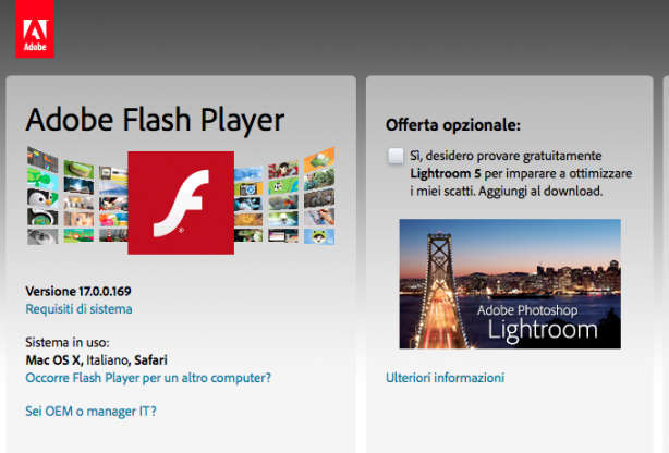 Flash Player poco sicuro: Apple blocca le precedenti versioni