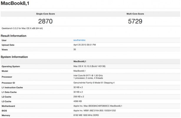 Arrivano i risultati dei primi benchmark per MacBook 12″ da 1.3GHz