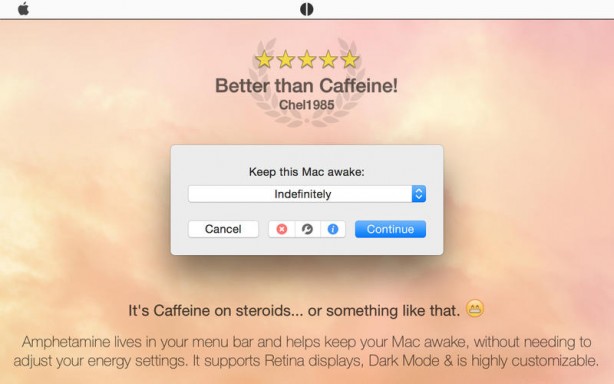 Mac sempre attivo e mai in standby con Amphetamine
