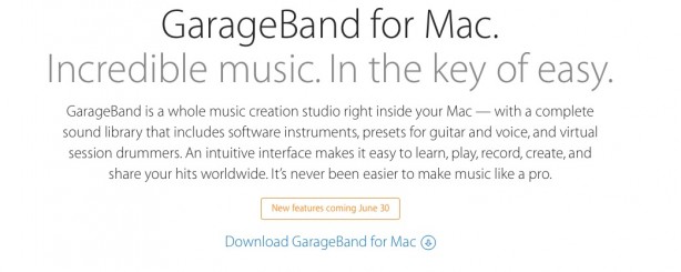 Il nuovo GarageBand arriverà il 30 giugno