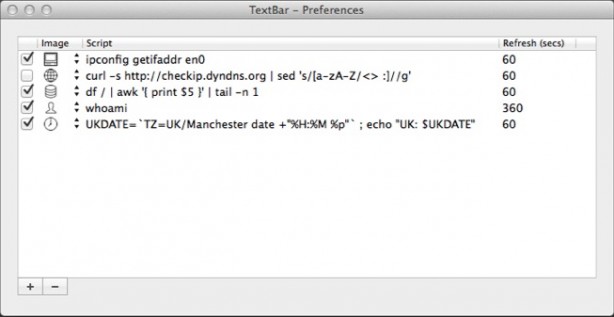 TextBar: tantissime informazioni con icone personalizzate nella barra dei menu del Mac