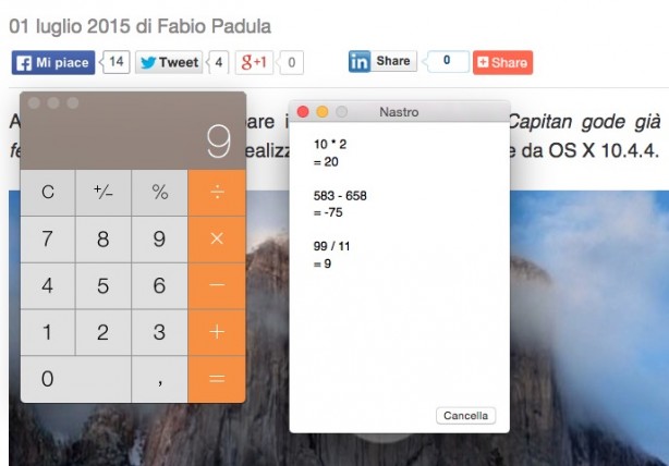 Come visualizzare il nastro della calcolatrice di OS X, salvarlo e stamparlo – Guida