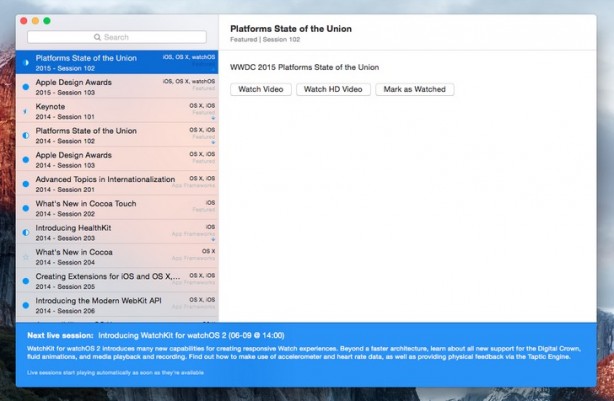 Programma gratuito per Mac che raggruppa tutto il materiale dei WWDC tenuti da Apple