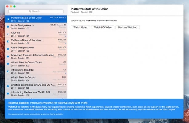 WWDC app for OS X Mac pic0