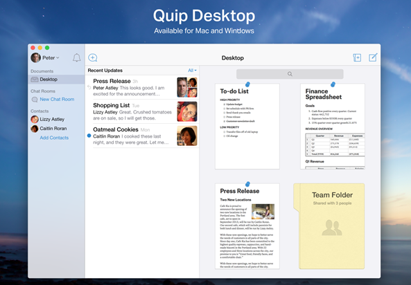 Quip presenta l’app per Mac dedicata alla produttività