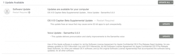 Apple rilascia un nuovo update per El Capitan in versione beta