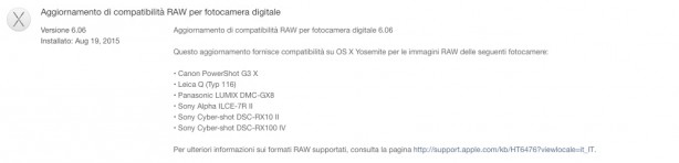 Apple rilascia un nuovo aggiornamento di compatibilità RAW per le fotocamere digitali