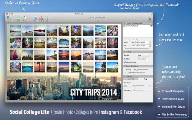 Social Collage Free: crea i tuoi collage preferiti prelevando le foto direttamente dal social network