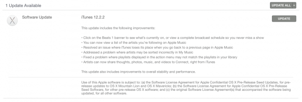 iTunes per Mac si aggiorna
