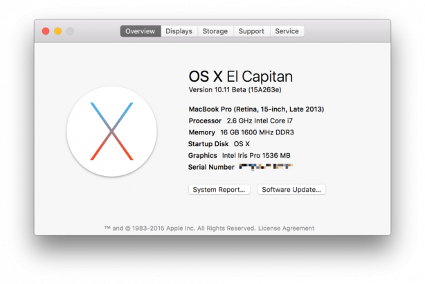 Apple rilascia la settima beta di El Capitan