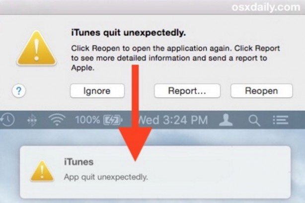 Consigli per OS X: visualizzare il crash reporter come notifica