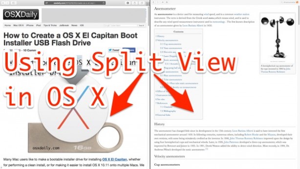 Come utilizzare Split View in Full Screen con OS X El Capitan