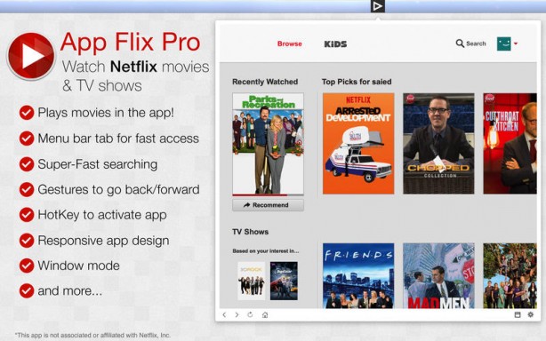 Netflix senza browser con App Flix Pro