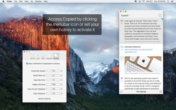Copied: clipboard manager per gli appunti copiati su OS X e iOS