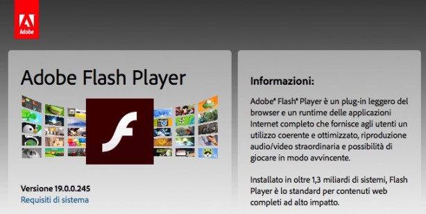 Disponibile un importante aggiornamento di sicurezza per Adobe Flash