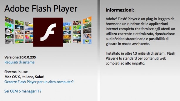 Nuovo aggiornamento di sicurezza per Adobe Flash