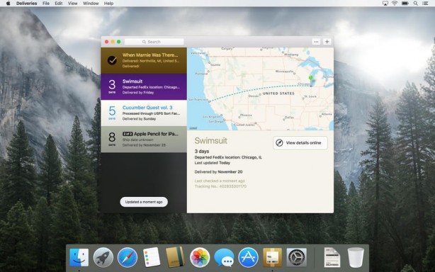 Deliveries- a package tracker Mac pic0